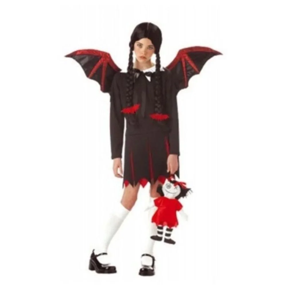 Very Bat Girl Child Large 10/12 Dress‎ Wings Bat Dolly Halloween Costume